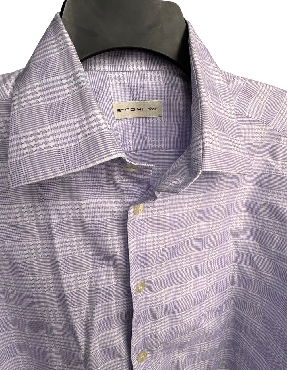 Etro Milano Made in Italy Button Down Shirt Mens Lavender Long Sleeve Size 41